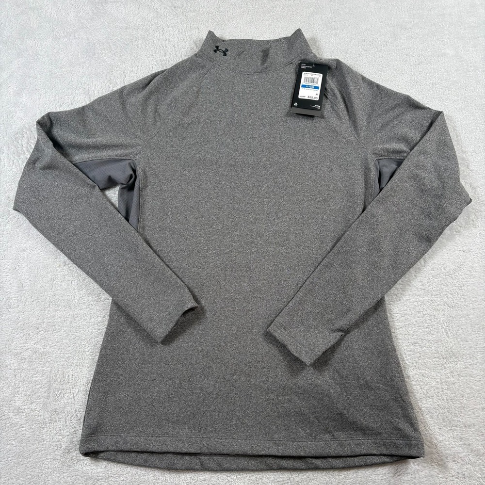 Under Armour ColdGear Top Womens XL Gray‎ Athletic Sportswear Fitted Mock Neck